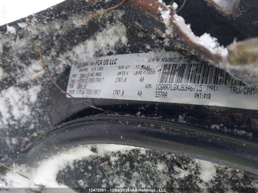 2018 Ram 1500 Slt VIN: 1C6RR7LGXJS346715 Lot: 12472051