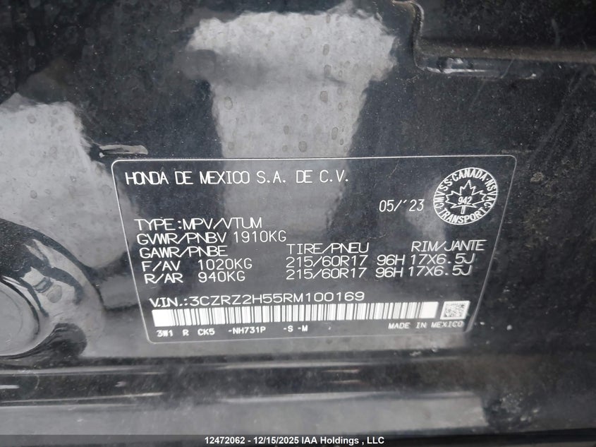 3CZRZ2H55RM100169 2024 HONDA HR-V photo no. 19