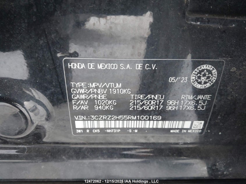 3CZRZ2H55RM100169 2024 HONDA HR-V photo no. 9