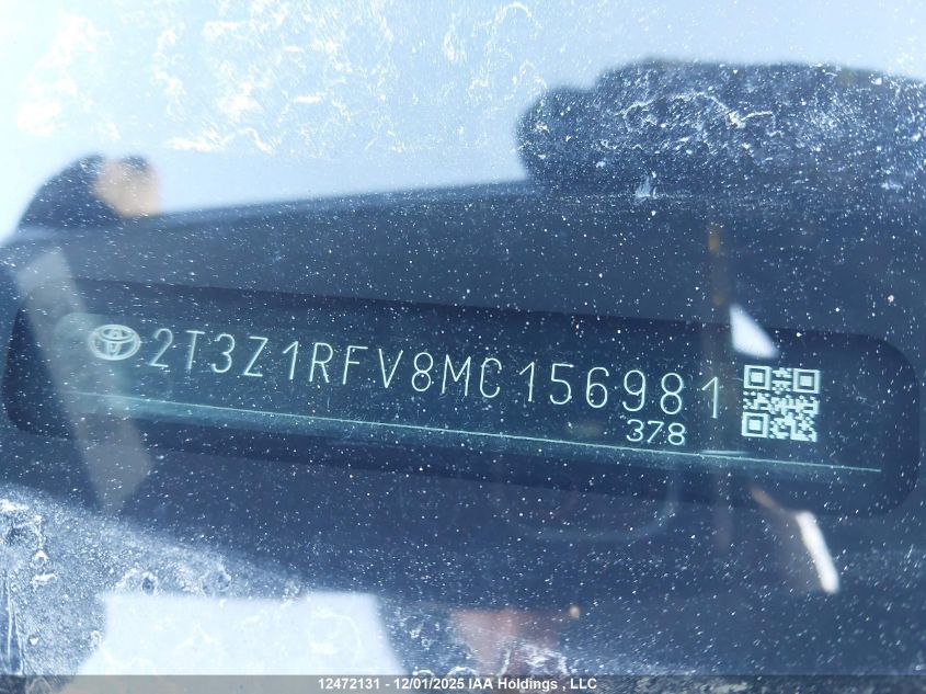 2021 Toyota Rav4 Le VIN: 2T3Z1RFV8MC156981 Lot: 12472131