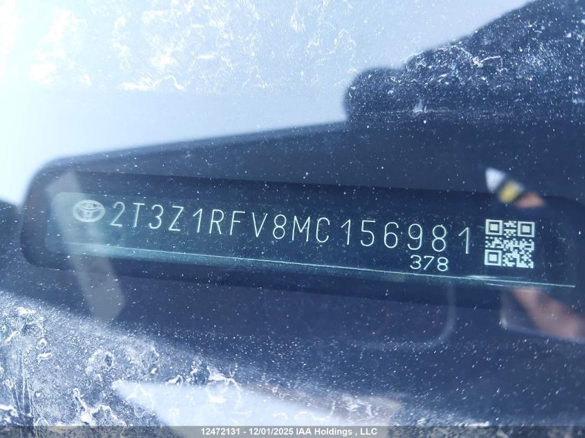 2021 Toyota Rav4 Le VIN: 2T3Z1RFV8MC156981 Lot: 12472131