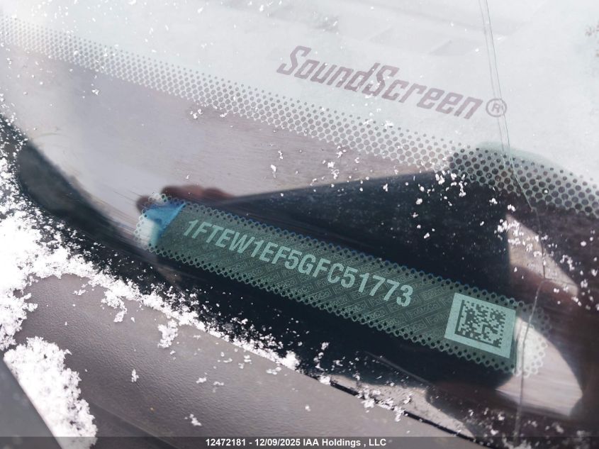 2016 Ford F150 Supercrew VIN: 1FTEW1EF5GFC51773 Lot: 12472181