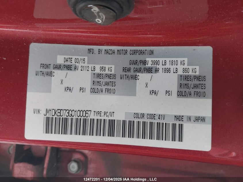 2016 Mazda Cx-3 Grand Touring VIN: JM1DKBD73G0100067 Lot: 12472201