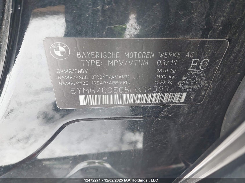 5YMGZ0C50BLK14393 2011 BMW X6 M photo no. 9
