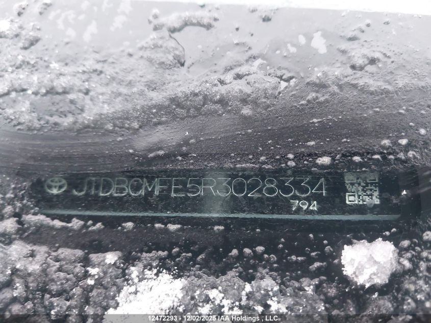 2024 Toyota Corolla Le/Se/Xle/Night Shade VIN: JTDBCMFE5R3028334 Lot: 12472293