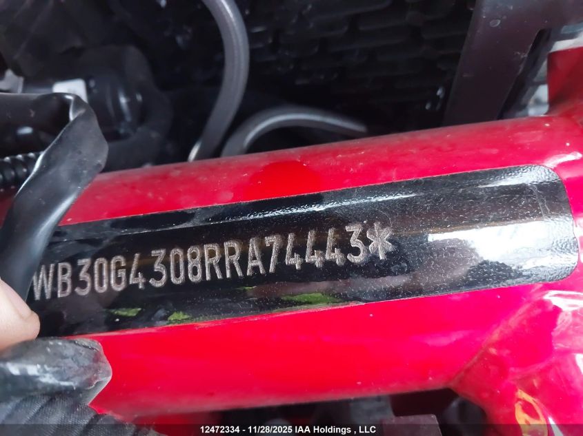 2024 BMW G310 R VIN: WB30G4308RRA74443 Lot: 12472334