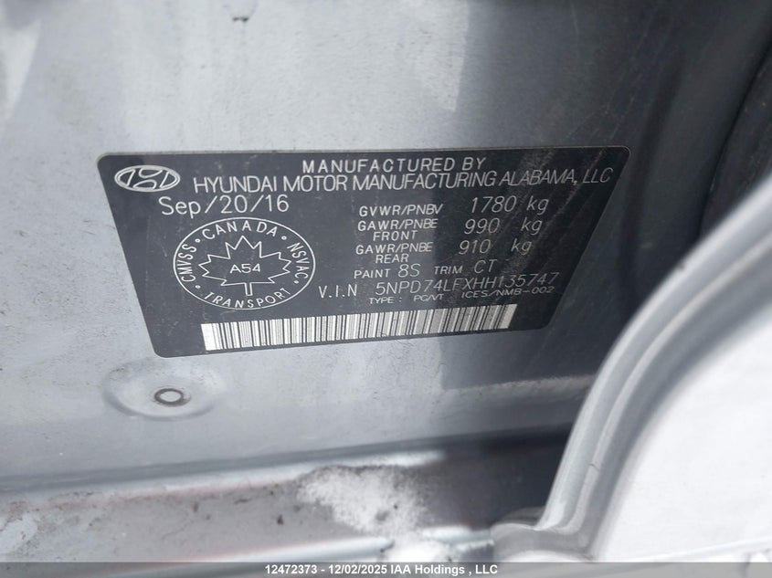 5NPD74LFXHH135747 2017 HYUNDAI ELANTRA photo no. 9