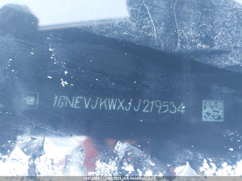 2018 Chevrolet Traverse Premier VIN: 1GNEVJKWXJJ219534 Lot: 12472385