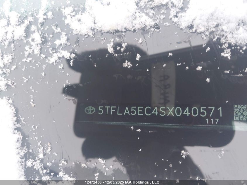 2025 Toyota Tundra Sr5 4X4 VIN: 5TFLA5EC4SX040571 Lot: 12472456