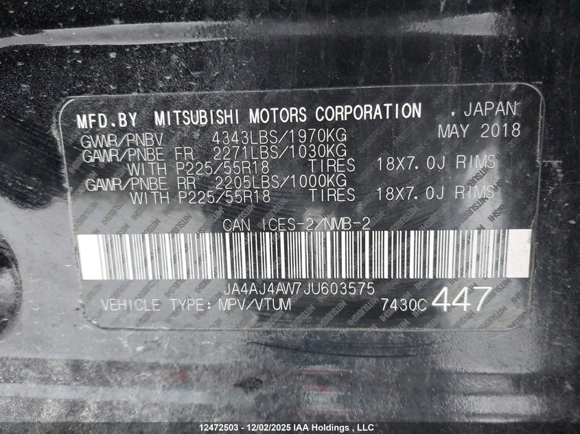 JA4AJ4AW7JU603575 2018 MITSUBISHI RVR photo no. 19