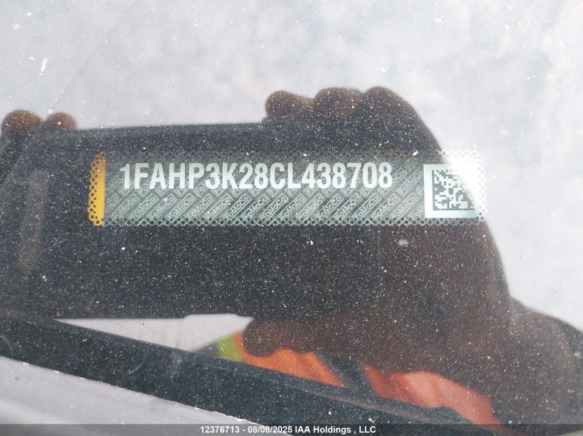 2012 Ford Focus Se VIN: 1FAHP3K28CL438708 Lot: 12376713X