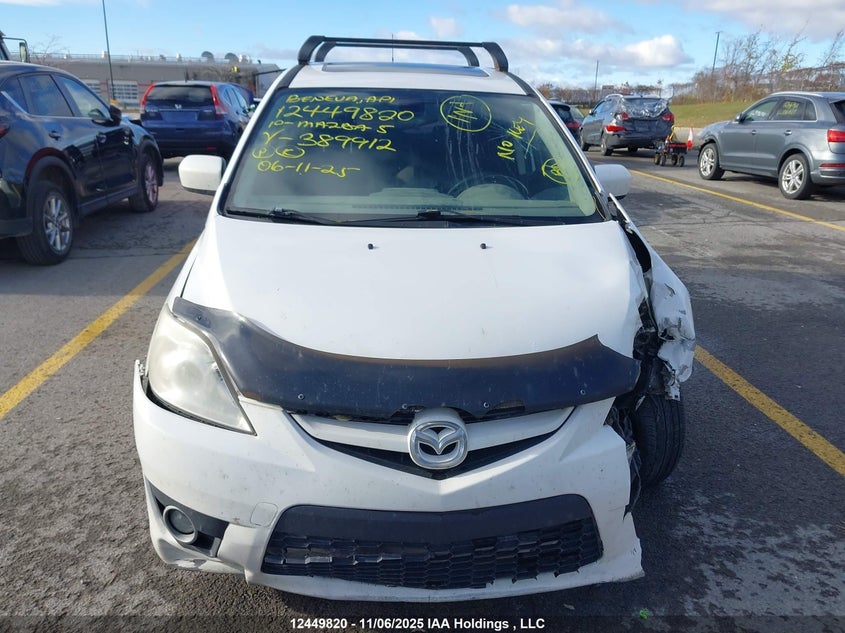 2010 Mazda Mazda5 Gs/Gt VIN: JM1CR2W3XA0389912 Lot: 12449820X