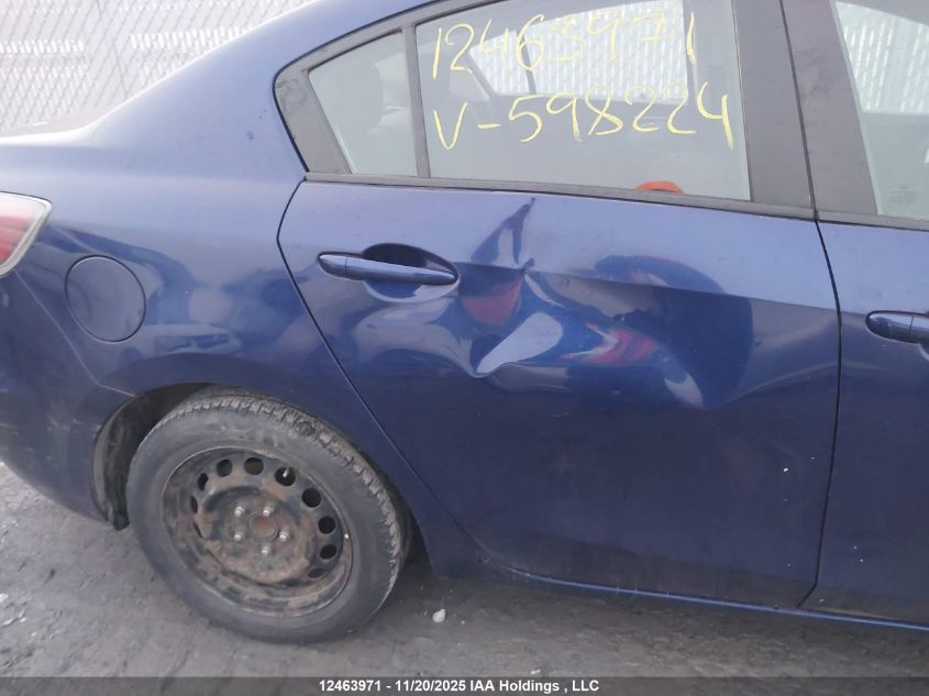 2012 Mazda Mazda3 Gx VIN: JM1BL1UF2C1598224 Lot: 12463971X