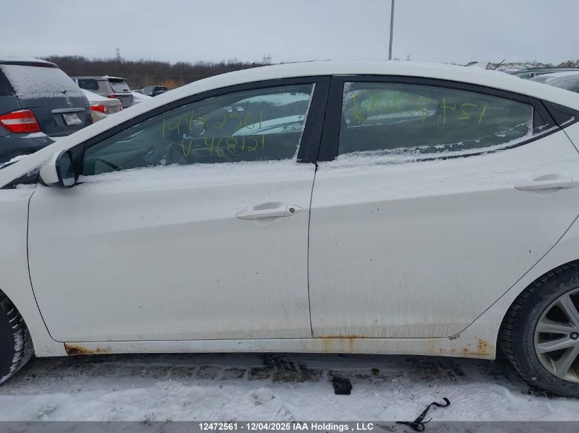 2014 Hyundai Elantra Gls VIN: 5NPDH4AE7EH468121 Lot: 12472561