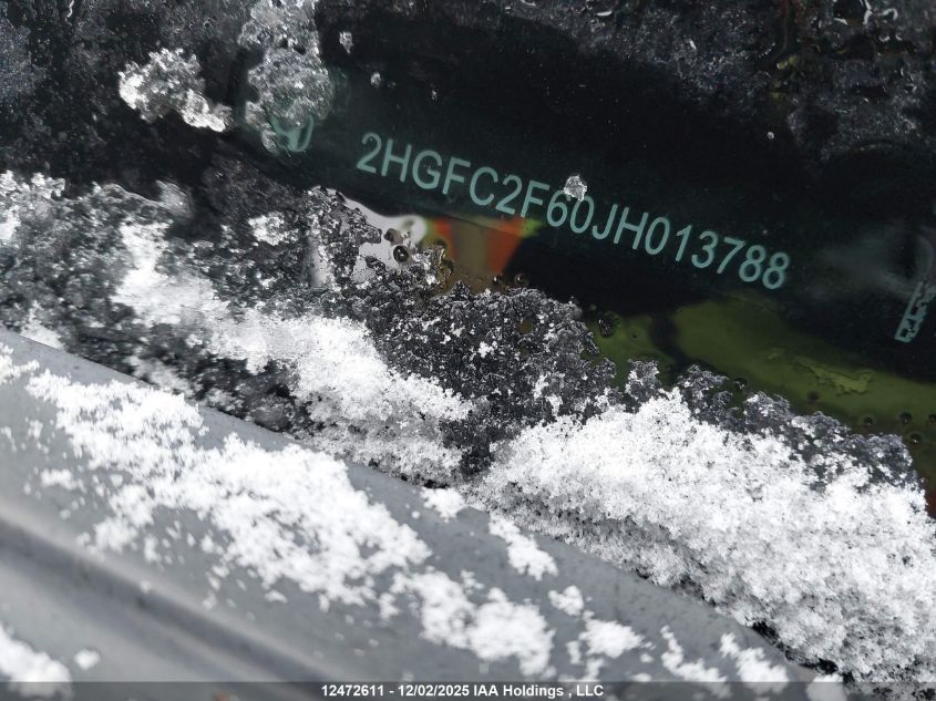 2018 Honda Civic Lx VIN: 2HGFC2F60JH013788 Lot: 12472611