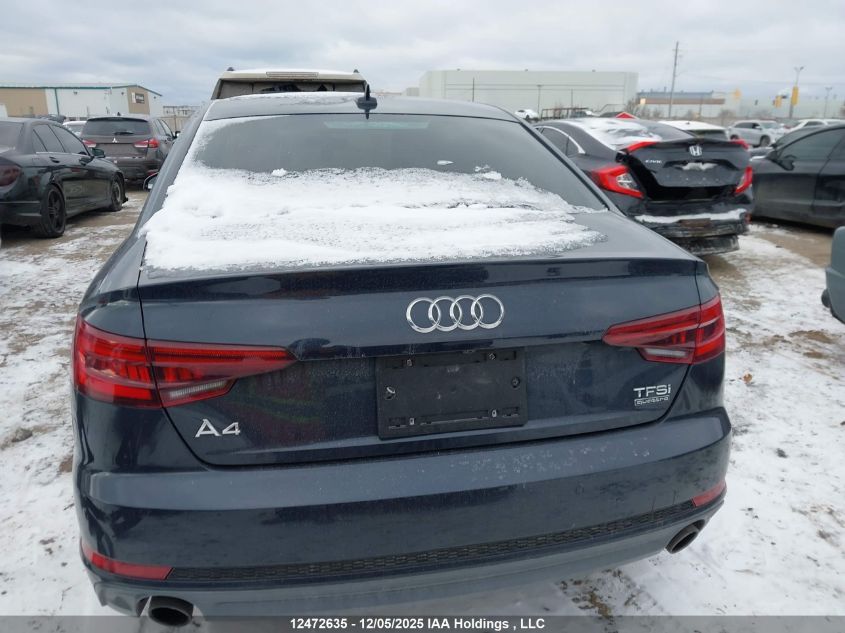 2018 Audi A4 2.0T Progressiv VIN: WAUENAF42JN011980 Lot: 12472635