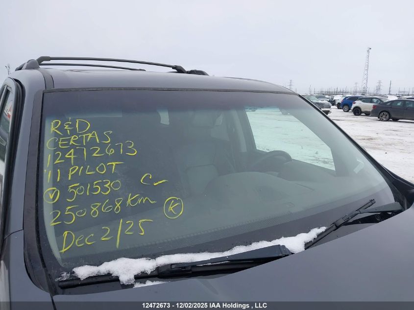 2011 Honda Pilot Touring VIN: 5FNYF4H91BB501530 Lot: 12472673