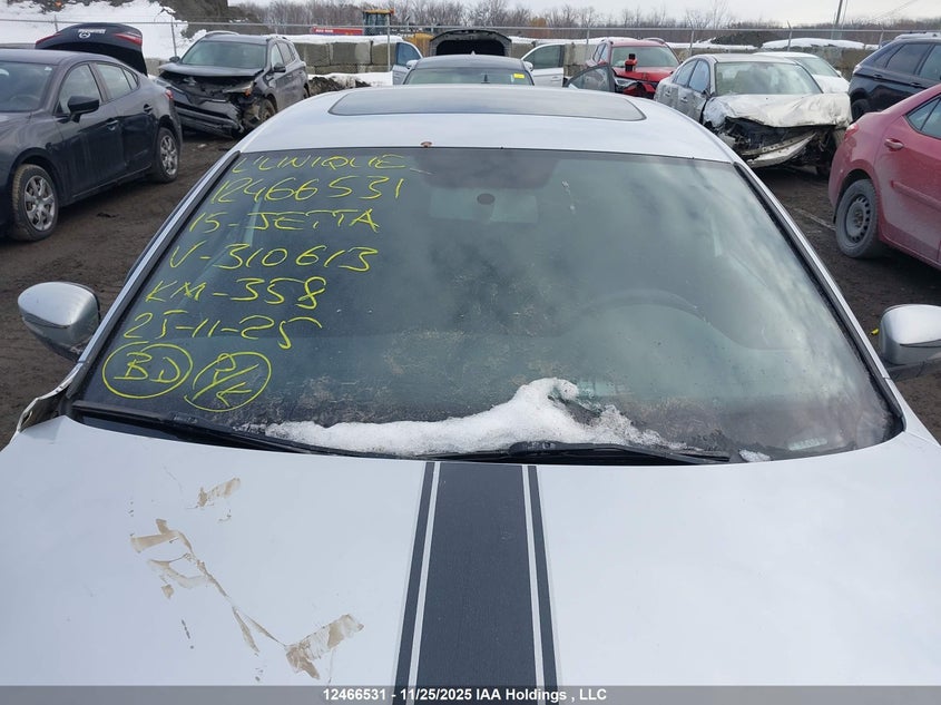 2015 Volkswagen Jetta 1.8 Tsi Comfortline VIN: 3VWD07AJ8FM310613 Lot: 12466531X