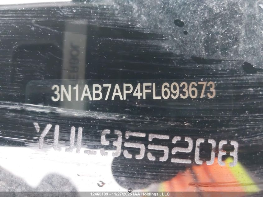 2015 Nissan Sentra 1.8 S/1.8 Sl/1.8 Sr/1.8 Sv VIN: 3N1AB7AP4FL693673 Lot: 12465109X