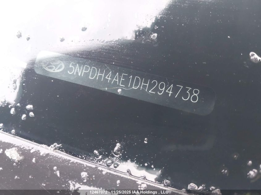 2013 Hyundai Elantra L VIN: 5NPDH4AE1DH294738 Lot: 12467072X