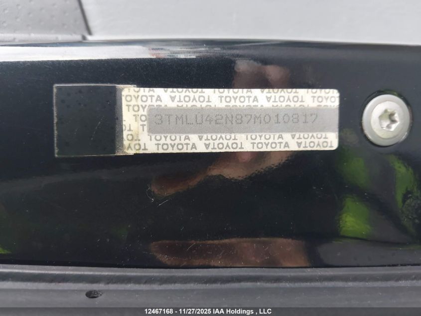 2007 Toyota Tacoma Base V6 VIN: 3TMLU42N87M010817 Lot: 12467168X