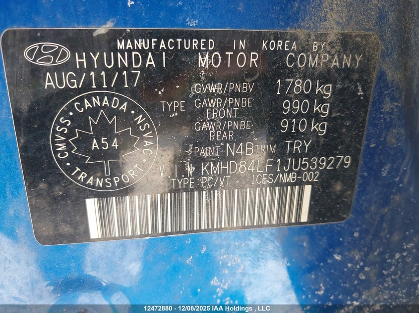 KMHD84LF1JU539279 2018 HYUNDAI ELANTRA photo no. 19