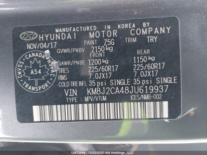 KM8J2CA48JU619937 2018 HYUNDAI TUCSON photo no. 19