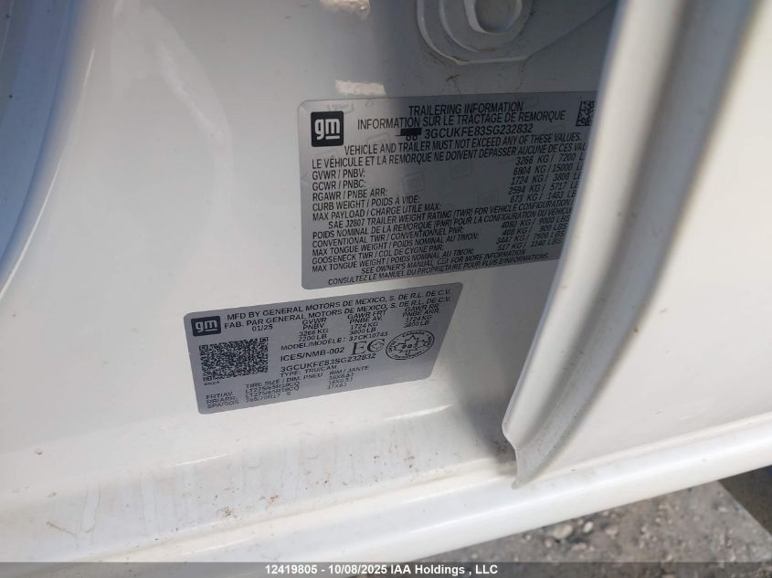 2025 Chevrolet Silverado 1500 4Wd Lt Trail Boss/Lt Trail Boss VIN: 3GCUKFE83SG232832 Lot: 12419805X