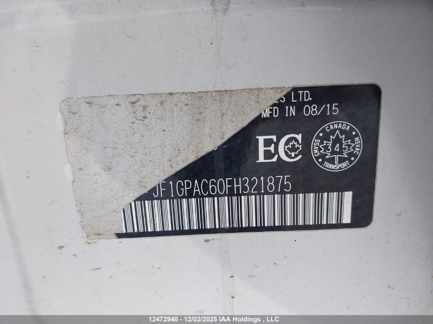 2015 Subaru Impreza Premium VIN: JF1GPAC60FH321875 Lot: 12472940