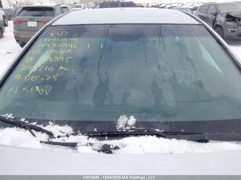 2012 Chevrolet Cruze Lt VIN: 1G1PF5SC2C7166395 Lot: 12472946