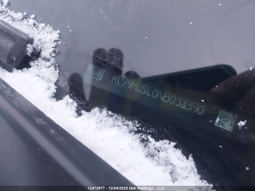 2022 Chevrolet Trailblazer VIN: KL79MUSL0NB038590 Lot: 12472977