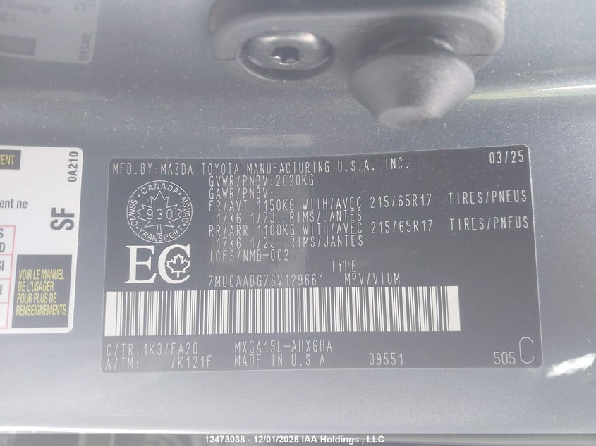 7MUCAABG7SV129661 2025 TOYOTA COROLLA CROSS photo no. 18