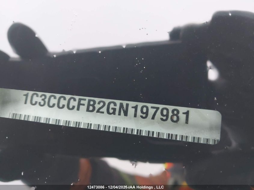 2016 Chrysler 200 Lx VIN: 1C3CCCFB2GN197981 Lot: 12473086