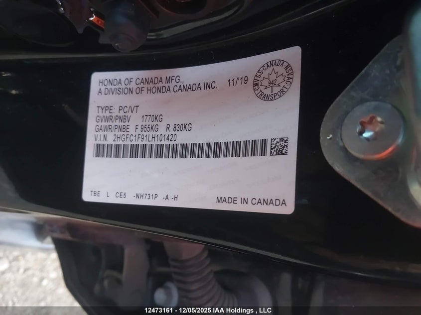 2HGFC1F91LH101420 2020 HONDA CIVIC photo no. 9