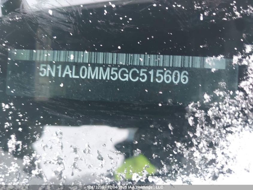 2016 Infiniti Qx60 VIN: 5N1AL0MM5GC515606 Lot: 12473205