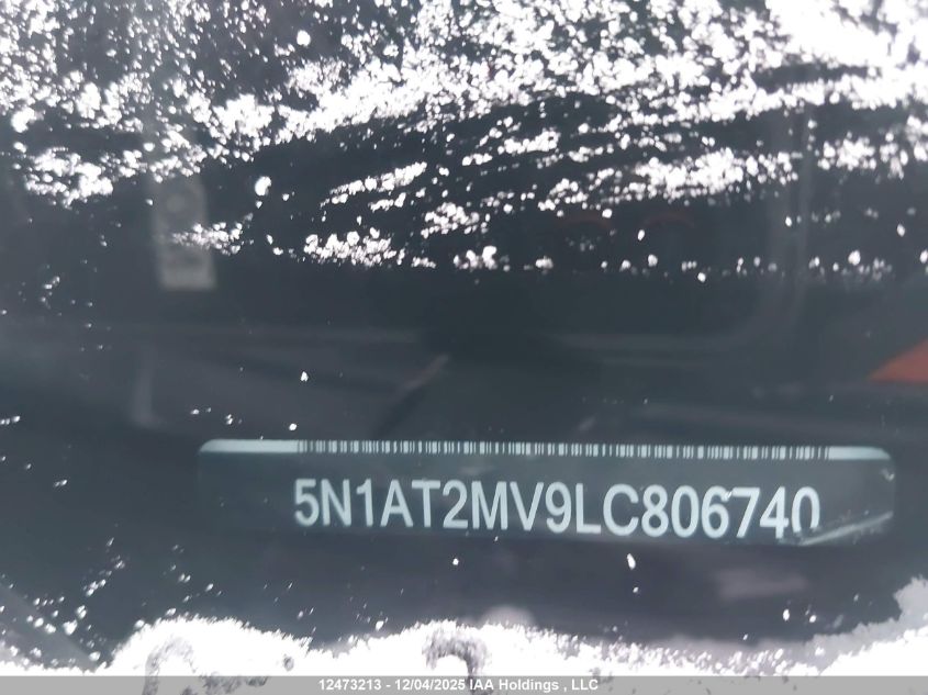 2020 Nissan Rogue S/Sl/Sv VIN: 5N1AT2MV9LC806740 Lot: 12473213
