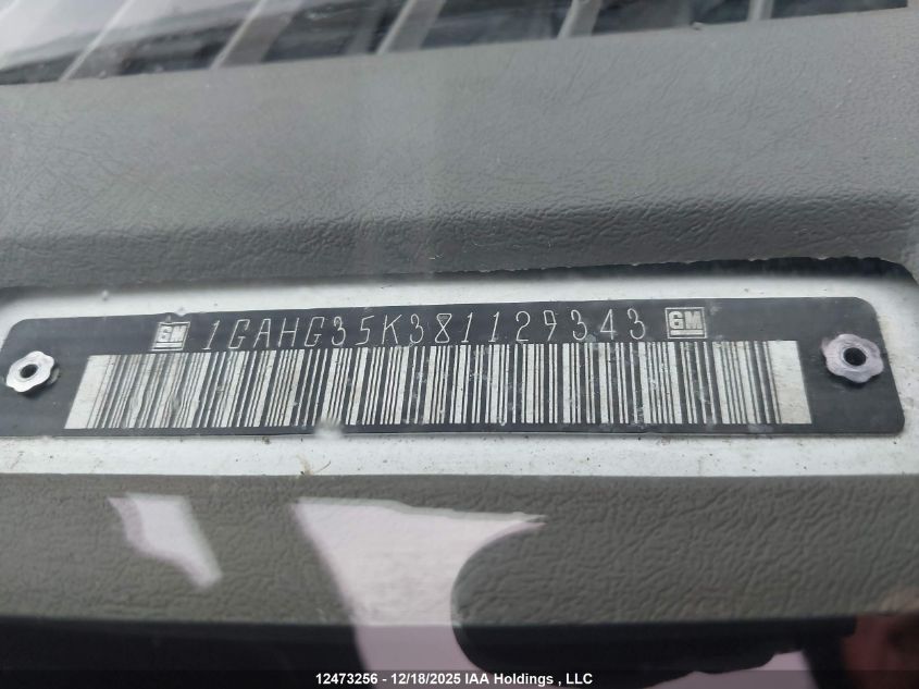 2008 Chevrolet Express Ls VIN: 1GAHG35K381129343 Lot: 12473256