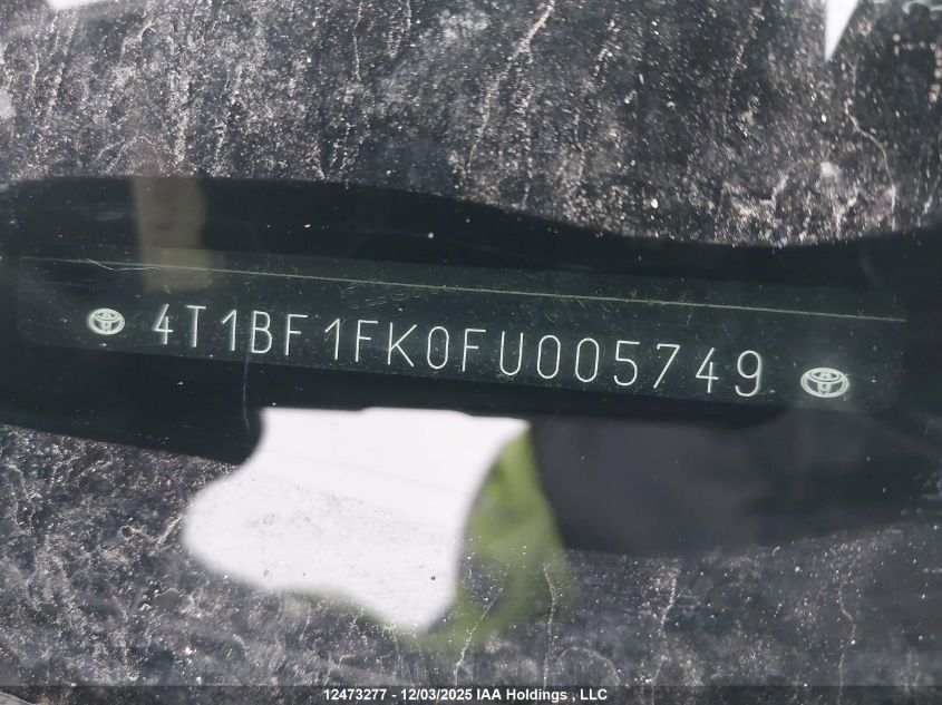 2015 Toyota Camry Le VIN: 4T1BF1FK0FU005749 Lot: 12473277