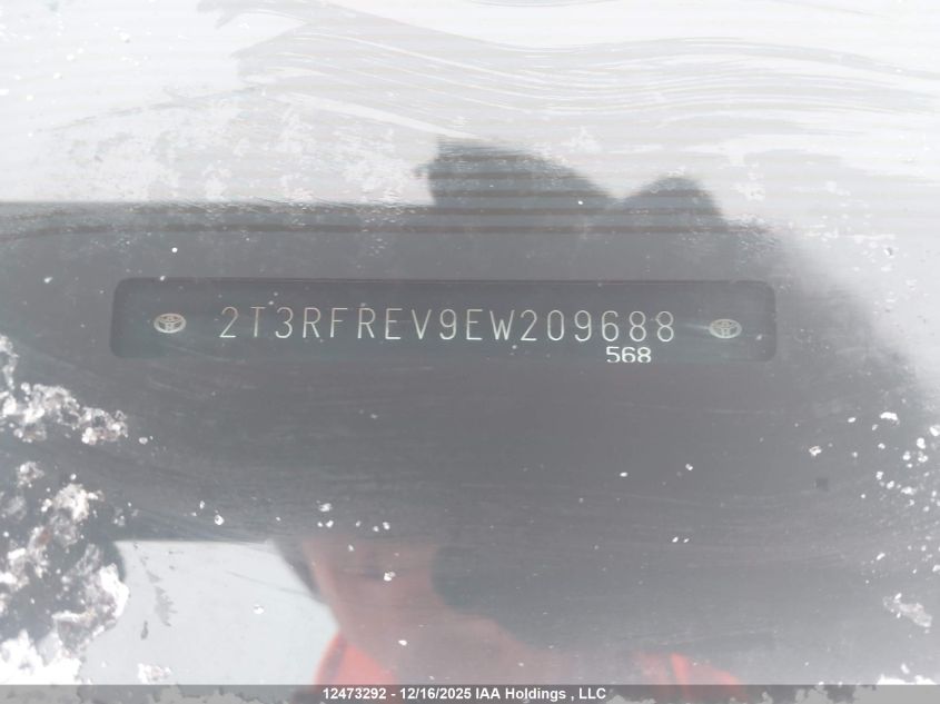 2014 Toyota Rav4 Xle VIN: 2T3RFREV9EW209688 Lot: 12473292