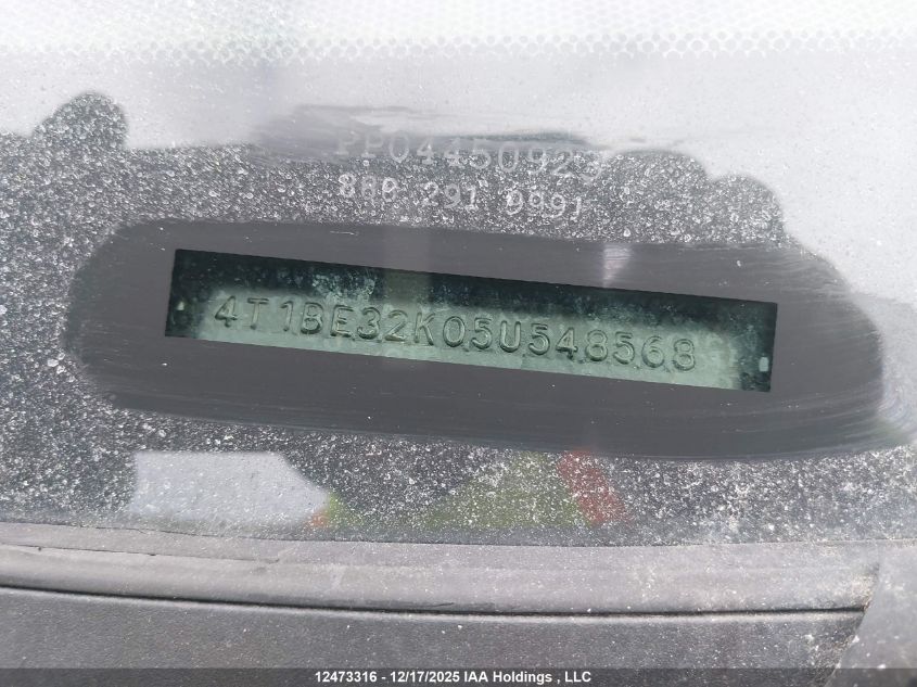 2005 Toyota Camry Le/Se/Std/Xle VIN: 4T1BE32K05U548568 Lot: 12473316