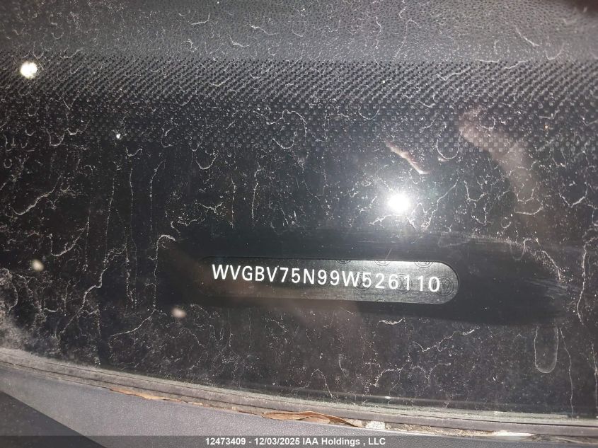 2009 Volkswagen Tiguan VIN: WVGBV75N99W526110 Lot: 12473409