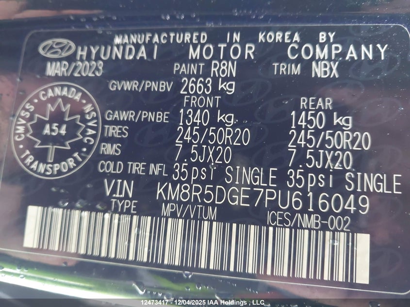KM8R5DGE7PU616049 2023 HYUNDAI PALISADE photo no. 19