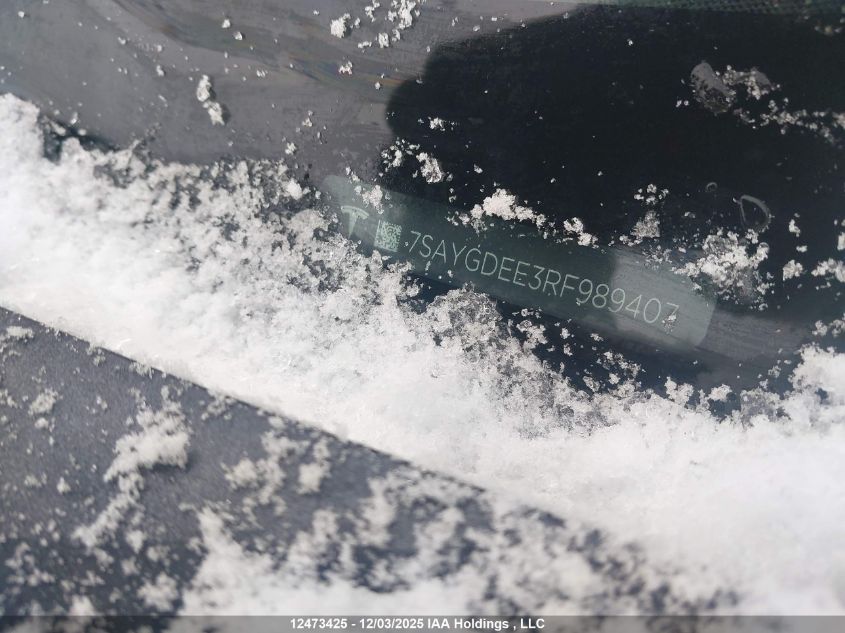 2024 Tesla Model Y Long Range VIN: 7SAYGDEE3RF989407 Lot: 12473425