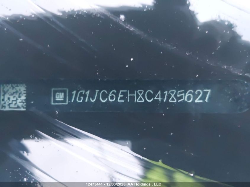 2012 Chevrolet Sonic Lt VIN: 1G1JC6EH8C4185627 Lot: 12473441