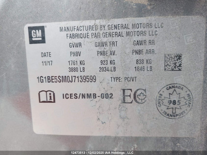 1G1BE5SM0J7139599 2018 CHEVROLET CRUZE photo no. 18