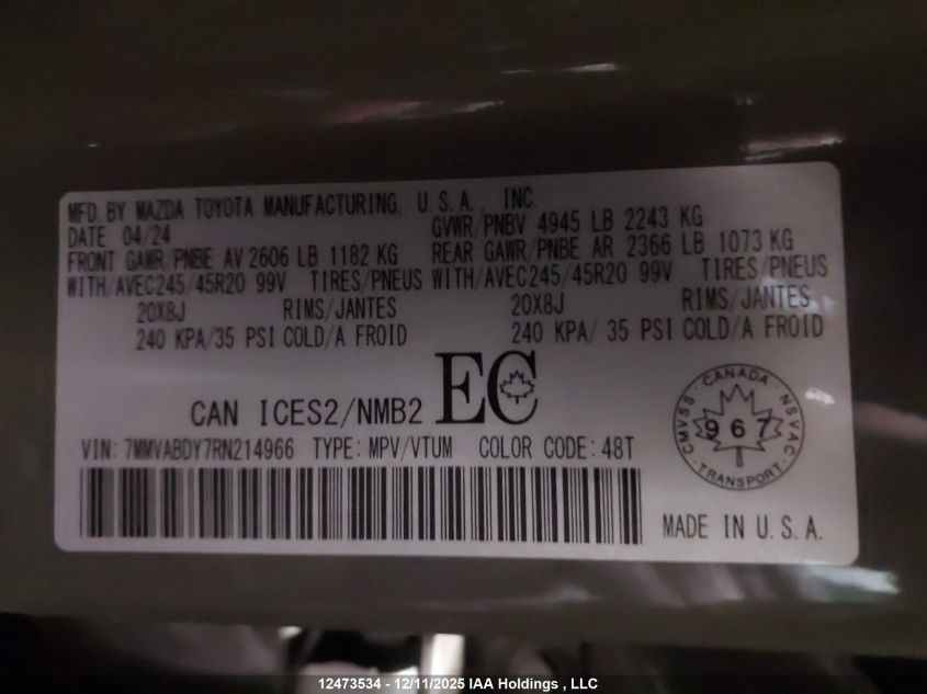 2024 Mazda Cx-50 Premium VIN: 7MMVABDY7RN214966 Lot: 12473534