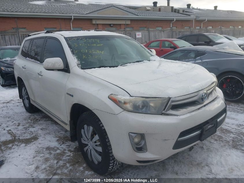 2013 Toyota Highlander Hybrid Limited VIN: JTEDC3EH9D2012534 Lot: 12473599