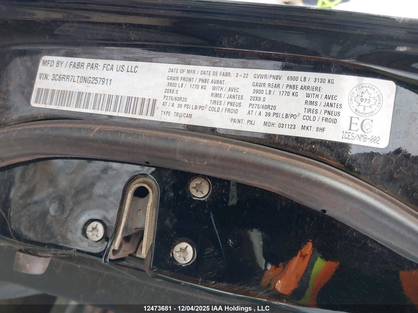 3C6RR7LT0NG257911 2022 RAM 1500 photo no. 18