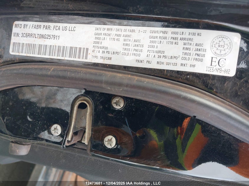3C6RR7LT0NG257911 2022 RAM 1500 photo no. 9