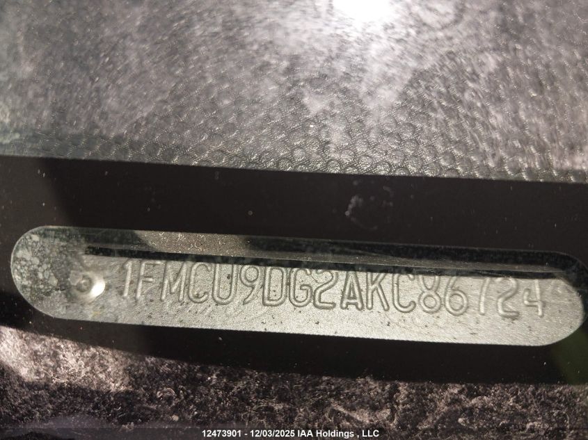 2010 Ford Escape Xlt VIN: 1FMCU9DG2AKC86724 Lot: 12473901